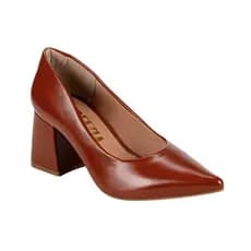 Scarpin Feminino Bico Fino Salto Bloco Médio Conforto Qualidade Premium Luxo Moderno Novidade