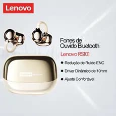 Lenovo RS101 Fones De Ouvido Bluetooth E Clipe Aberto Sem Fio Com 6.0 Som Panorâmico Alta Fidelidade Mais Ajuste Confort