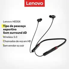 Lenovo HE05X Fones De Ouvido Bluetooth Esportivos Controles De Toque De Bateria Grande