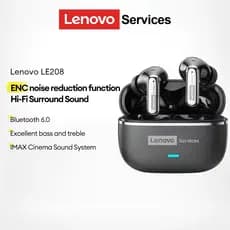 Fones De Ouvido Para Jogos Lenovo LE208 E Bluetooth Com Baixa Latência IPX5 À Prova D'água Qualidade De Som HiFi