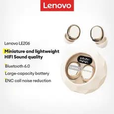 Lenovo LE206 Fones De Ouvido Bluetooth HIFI Estéreo Som Cancelamento De Ruído À Prova D'água Smart Touch