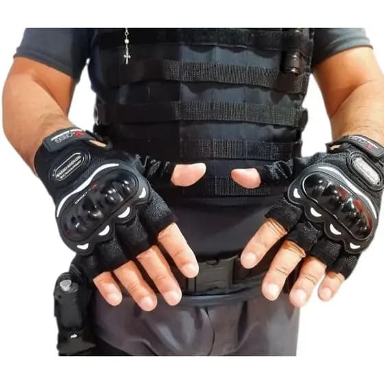 Luva Moto Motoqueiro Moto Elétrica MEIO DEDO Unissex Conforto e Proteção Ajuste no Punho