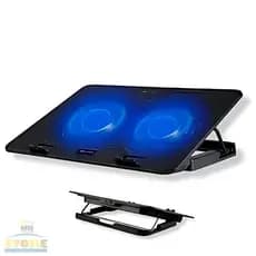 Suporte Para Notebook Base Led Refrigerada com Ventilação 2 Fans Ajustável Até 17 Polegadas