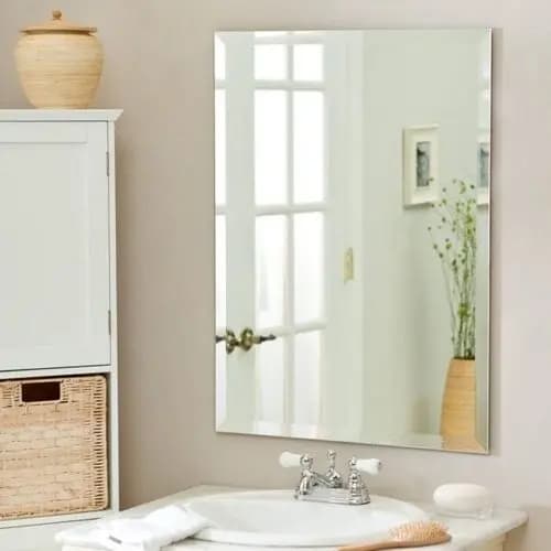 Espelho Bisotê Retangular 80X60 ou 60X40cm Chanfro de 20mm para Banheiro ou Decoração