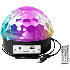 Globo de Luzes Coloridas Giratória Grande MP3 Bluetooth com Controle Iluminação RGB para Festa Decoração