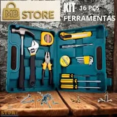 Kit Ferramentas Completo 16 peças Maleta de Ferramentas Multifuncional