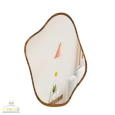 Espelho Decorativo Orgânico Moldura em Madeira 60X40cm Sofisticado