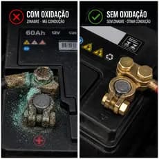 Kit Conectores Terminal de Bateria Universal Sapão Metal Reforçado Não Oxida Ótima Condutibilidade