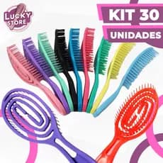 Kit 30 Escovas Flex Oval - Anti Frizz