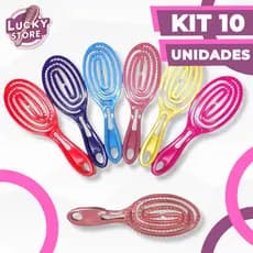 Kit 10 Escovas Flex Oval - Anti Frizz