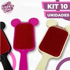 Kit 70 Escovas Raquete Orelhinha - Para Todos os Tipos De Cabelo