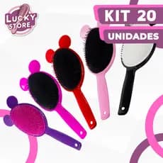 Kit 20 Escova Oval com Orelhinha Flex Para Todos os Tipo De Cabelo