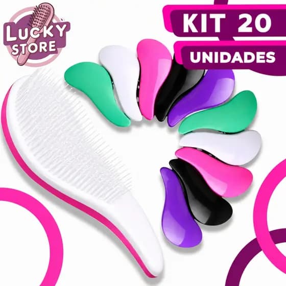 Kit 20 Escovas Mágicas White - Cerdas Brancas - Anti Frizz