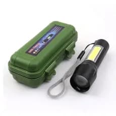 Mini Lanterna Tática Com Led Zoom Recarregável Pescaria Acampamento trilha Camping Lanterna Militar