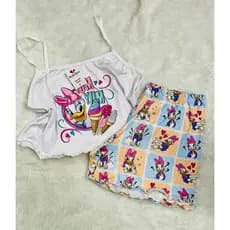 kit 2 Baby Doll Suede Cropped e Plus Size Personagens Variados