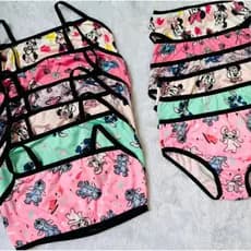Kit 5 Conjunto Roupa Infantil Juvenil Estampado Sublimado Menina Moça Calcinha Top