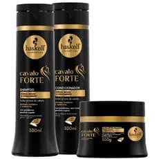 Shampoo 300ml, Condicionador 300ml e Máscara 300g Cavalo Forte Haskell Kit