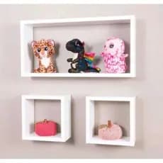 Kit 3 nichos 45x25x10/ 20x20x10 / 20x20x10 mdf 100% 15mm com suporte
