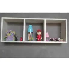Nicho Triplo 70x30x12 Retangular Parede Prateleira Mdf Branco