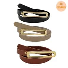 Cinto Feminino Fino da Moda Largura 1.5cm Tamanho 110 cm Preto Marrom Caramelo Bege