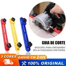 Guia Ajustável com Trilho e Braçadeira para Base de Serra Circular e Máquina de Corte