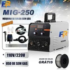 Máquina de Solda Inversora MIG 250 3 em 1 Sem Gás MMA TIG Portátil 110 ou 220V