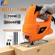 Serra Tico-Tico 700W 6 Velocidades, Base Ajustável 0° a 45°, Acompanha 3 Lâminas