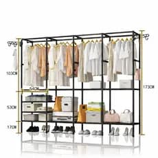 Roupeiro Guarda Roupa Portatil Cabideiro Arara Para Roupa Sapateira Organizador Multiuso Armário ZH003-ZH068