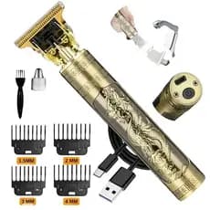 Máquina De Cortar Cabelo Sem Fio Barbeador  Dragão 4 Pentes
