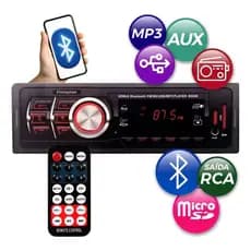 Rádio MP3 Automotivo FIRST AUDIO com Bluetooth, USB, Micro SD, FM, 4x25W + Controle Remoto