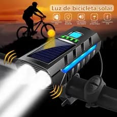 Lanterna para Bike BIC007 com Painel Solar e Suporte