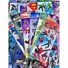 15/20/30/40/50 Super Heróis Diversos Cartelas de Adesivos Stickers Infantil - Lembrancinha