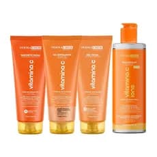 Kit SkinCare Anti Idade Vitamina C Dermachem Cuidados com o Rosto Clareador de Manchas Água Micelar