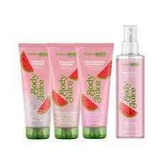 Kit Corporal Melancia Dermachem Completo Feminino Banho Cuidados com a Pele Body Juice