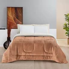 Coberdrom Casal Queen Pele De Carneiro manta Flanell Everest Edredom Cobertor Envio Imediato Terra cota