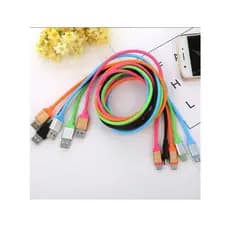 kit 3 Cabos  de Dados Emborrachado Colorido 1.2 Metros turbo