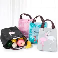 Bolsa térmica para estudantes, bolsa de almoço portátil de desenho animado, grande capacidade, folha de alumínio grossa