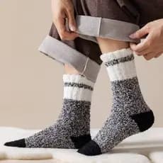 Kit 06 Pares Meias Felpudas Grossas Para Frio Outono Inverno Térmica Quente Adulto Masculino
