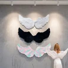 Asa de Anjo Branco \ Preto Para Carnaval Festa Fantasia HALLOWEEN Festas Cosplay - 60CM/80CM