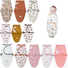 Small Charutinho Swaddle-Cueiro Ajustável com Velcro/Confortável e Prático para Recém-Nascidos 70cm x 62cm