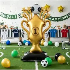 Kit Balão 3D Metalizado Futebol Ou Moto Racing Festa Copa do Mundo de 2026 /Aniversário Decoração