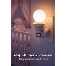 Abajur de Tomada Luz Noturna Adaptador de Tomada para Soquete E27 Bivolt – Lâmpadas branca ou transparente 127V ou 220V.