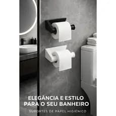 Suporte De Papel Higiênico Premium Design Moderno e Sofisticado Acompanha Dupla Face Nas cores Branco e Preto!!!