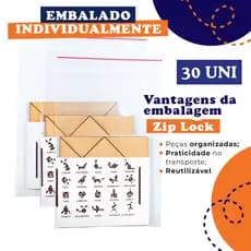 Kit 30 Tangram Lembrancinha Montessori em MDF Brinquedo Educativo Pedagógico