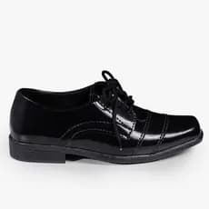 Sapato Infantil Masculino Social Preto Com Cadarço Lindo Para Eventos Formais