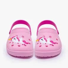 Chinelo Infantil Babuche Sandália Meninas Papete Com Unicórnio Rosa
