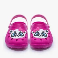 Chinelo Babuche Confortável Macio Infantil Sandália Papete Panda Pink