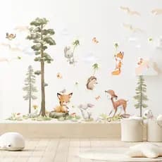 Adesivos de parede dos desenhos animados bonito adesivos de parede coelho Animal adesivos de parede