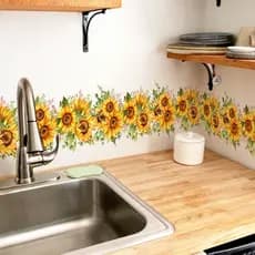 Adesivos de Parede Adesivos de Parede Girassol Criativos Adesivos de Parede para Quarto Fundo de Sala de Estar Decoração