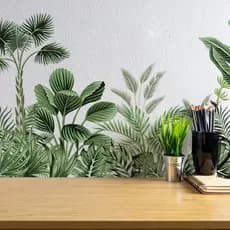Adesivos de parede de plantas verdes de tamanho grande, adesivos de parede decorativos, adesivos de parede decorativos d